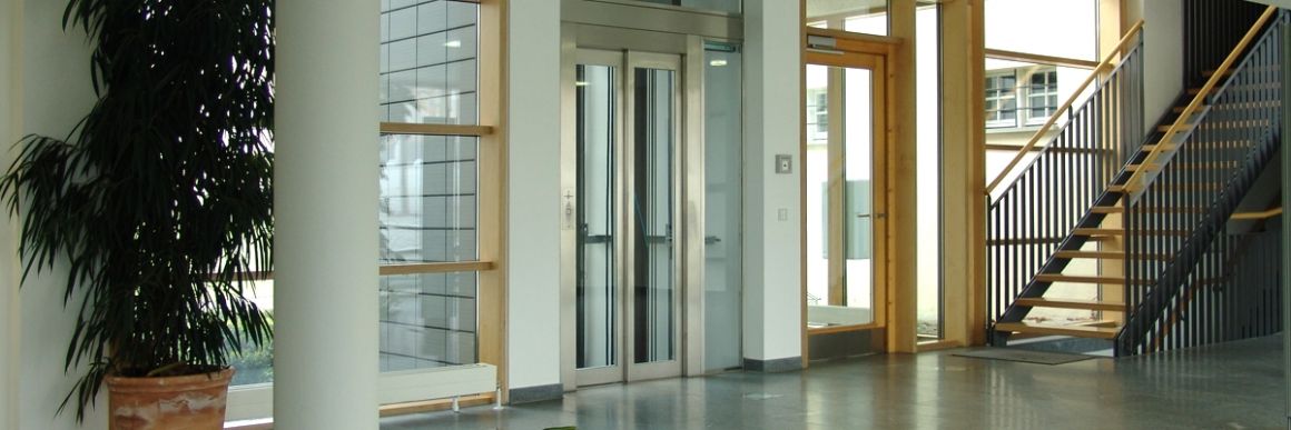 Innenansicht des Erdgeschosses des Verwaltungsgebäudes Altshausen.